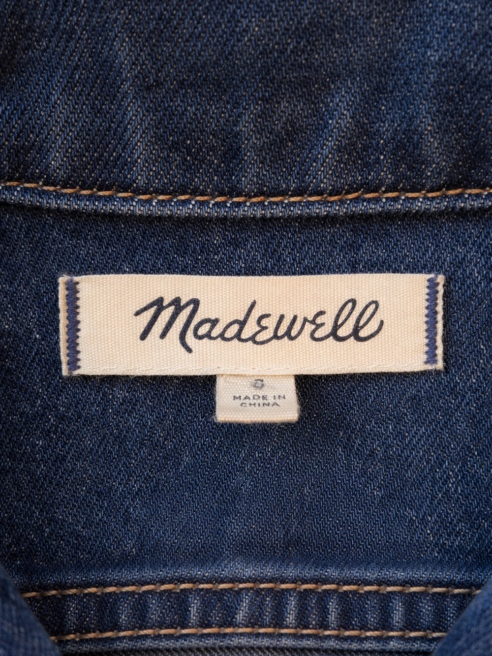 Madewell Dark Blue Denim Seamed Button-Front Dress | Size Small - Picture 6 of 6